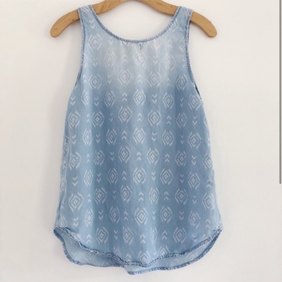 NWOT Anthropologie Cloth & Stone Aztec Chambray Tank - Size M - Picture 3 of 4